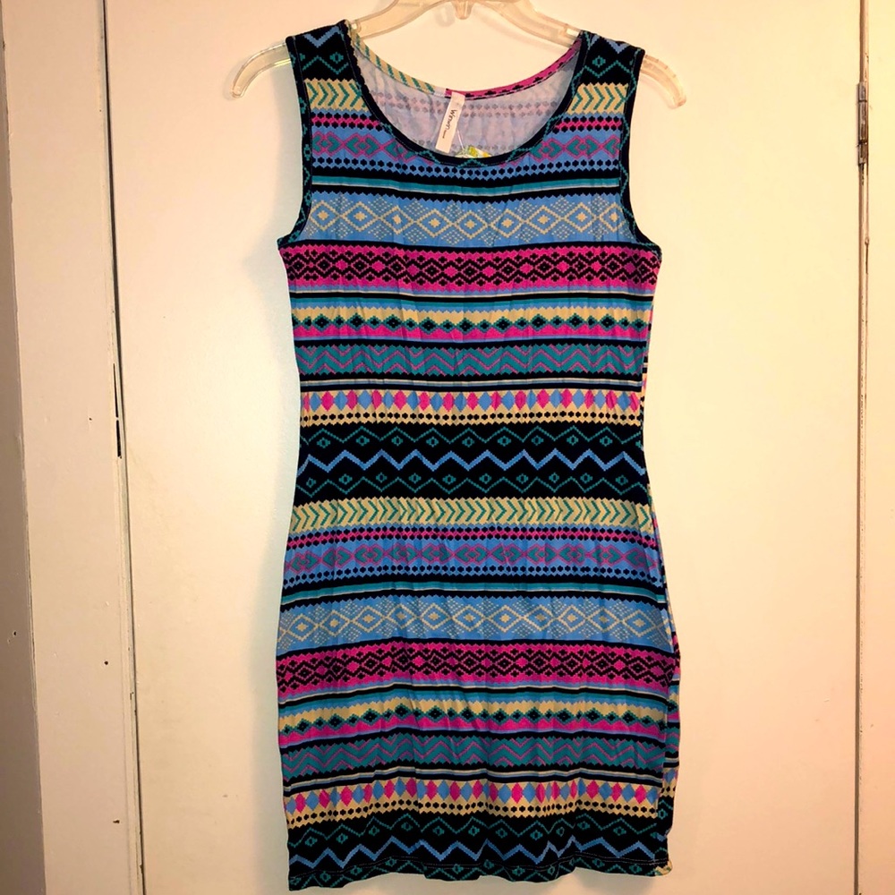 Simple Aztec print tank dress